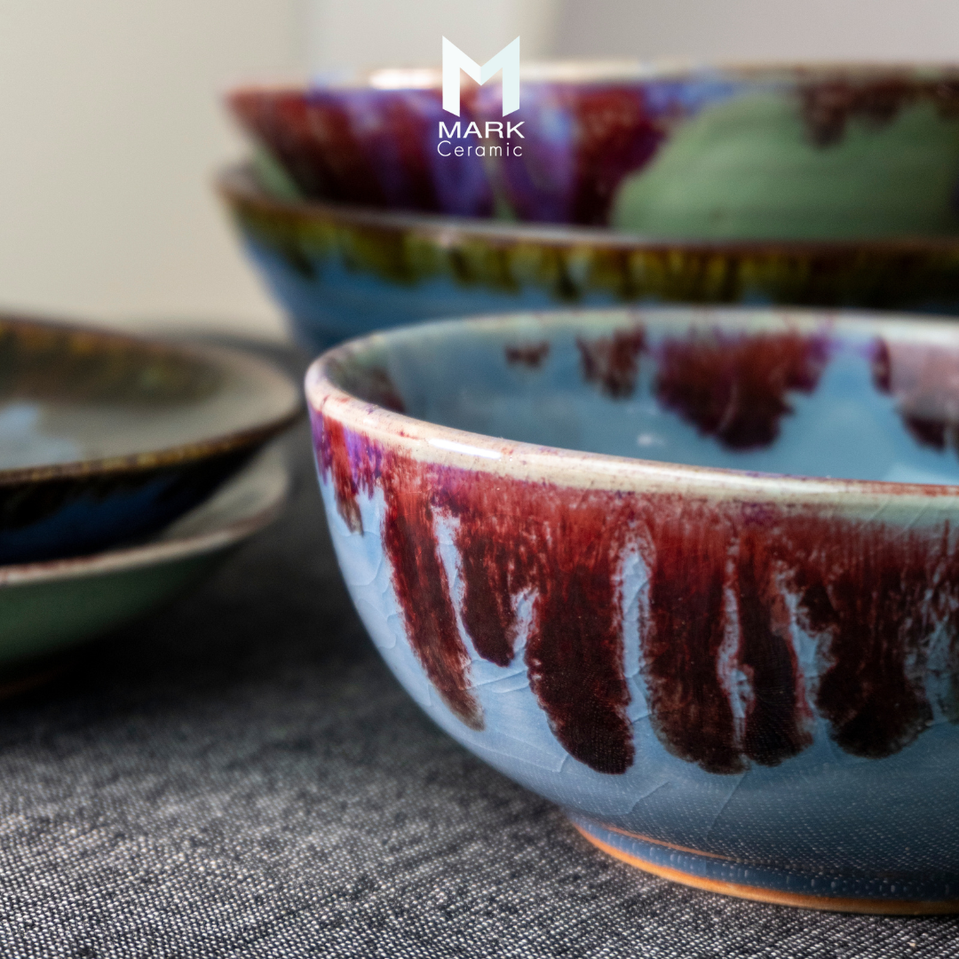 ถ้วยเซรามิค ลายเคลือบน้ำไหลหยดย้อยอย่างเป็นธรรมชาติ ผลิตแบบแฮนเมด - Image 3