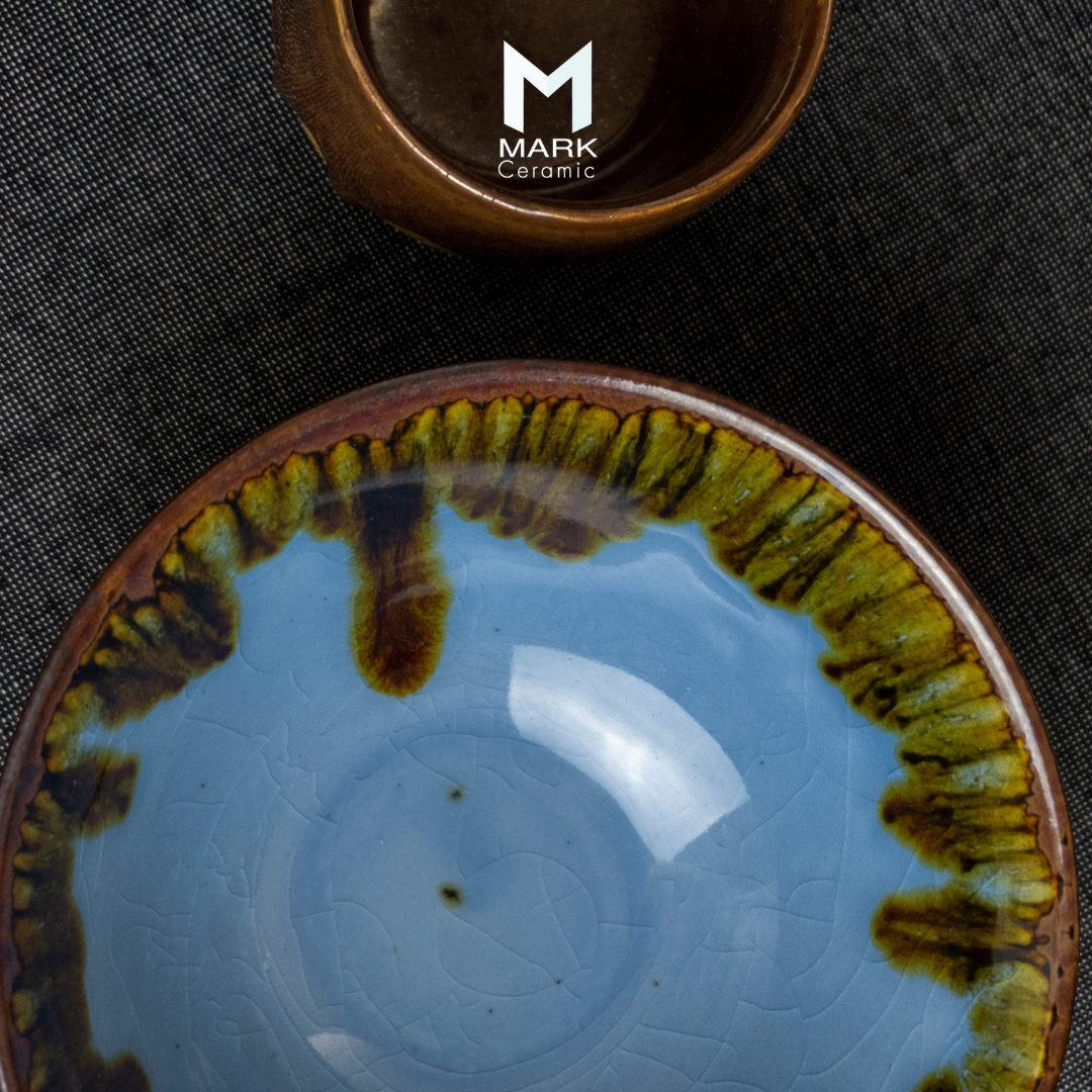 ถ้วยเซรามิค ลายเคลือบน้ำไหลหยดย้อยอย่างเป็นธรรมชาติ ผลิตแบบแฮนเมด - Image 4