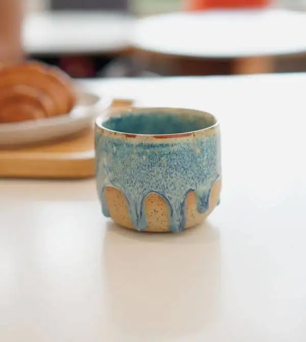 ถ้วยชาญี่ปุ่น แฮนเมด สีทูโทน สีแห่งความเจริญรุ่งเรือง และโชคลาภ