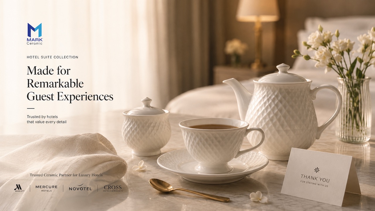 ไอเดียเลือก ‘ชุดกาแฟ’ และ ‘แก้วเซรามิค’ คุมโทน White Luxury ตอบโจทย์โรงแรมยุคใหม่